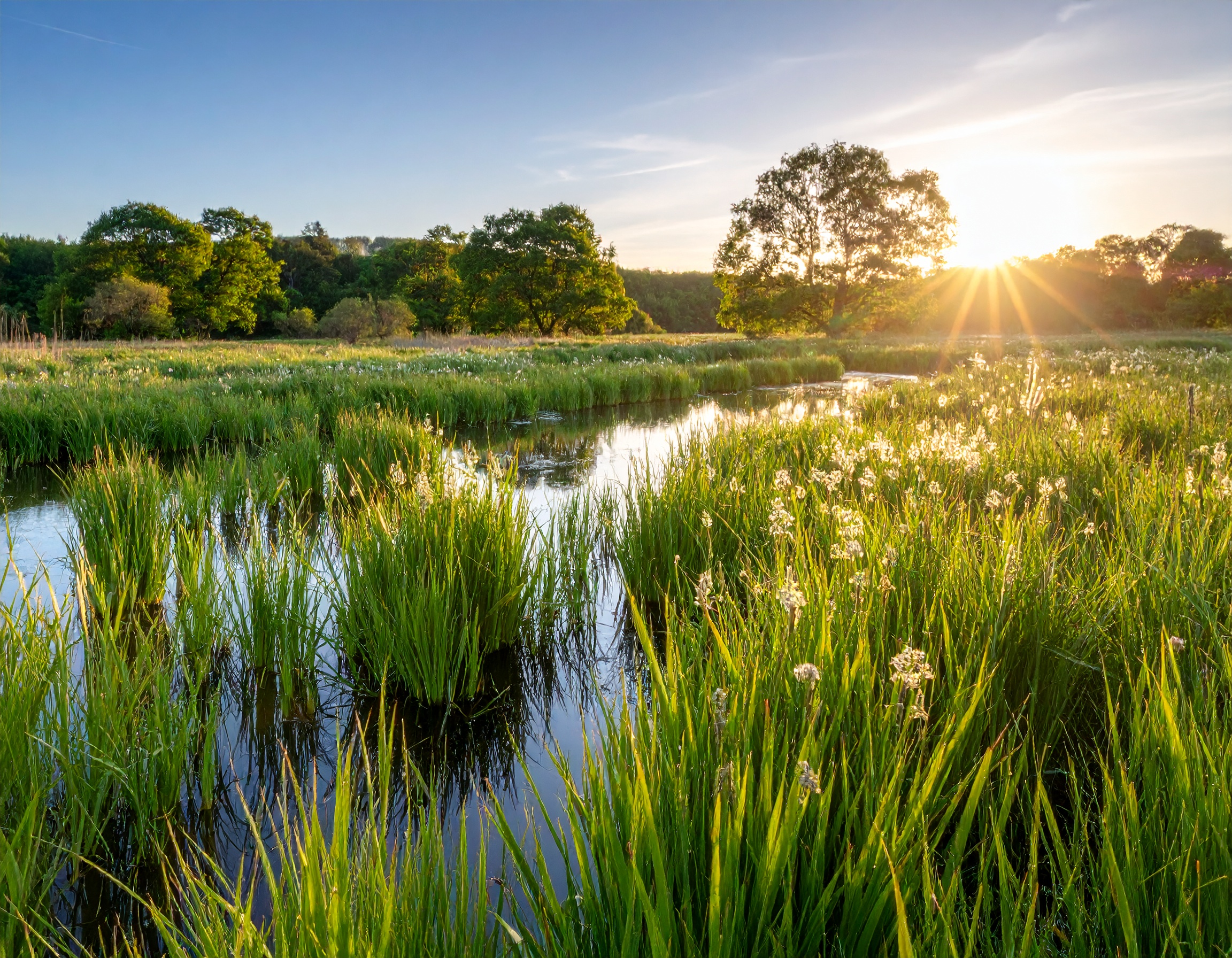 Home Firefly Field Grass And Water Photograth 745898